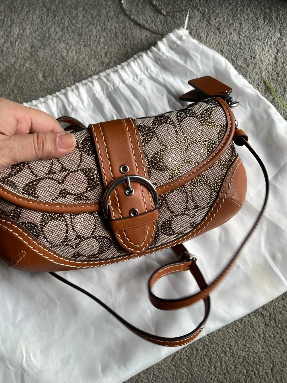 Authentic coach crystal shoulder bag